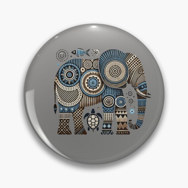 Item preview, African Elephant in Adire Yoruba Pattern, African Artwork, Tribal art, Mud art designed and sold by Afrocarribe.
