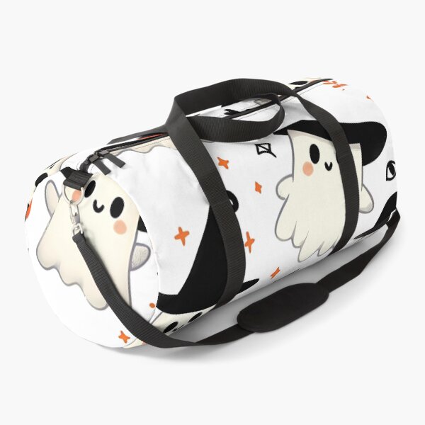 Item preview, Cute Halloween ghost pattern featuring friendly ghosts wearing witch hats, pumpkins, and spooky Halloween elements designed and sold by HeeShirt.
