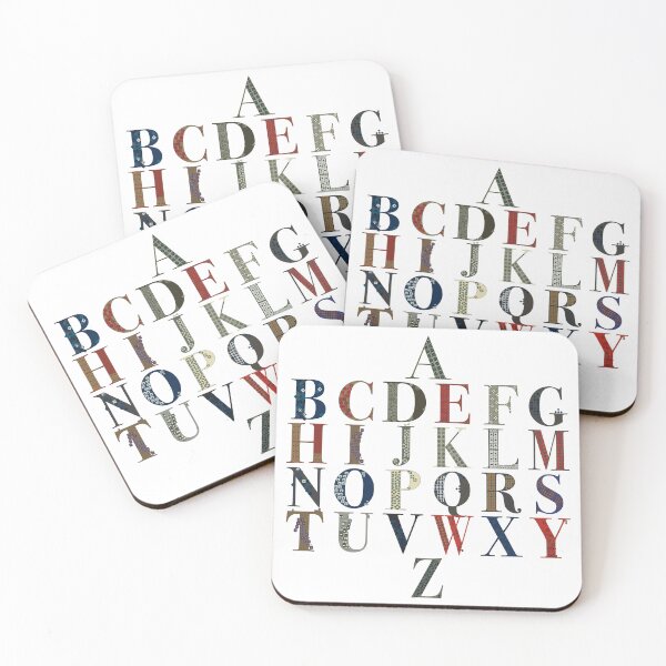 Item preview, Alphabet Inspired By Italian and French Vintage Textile Patterns designed and sold by NanisCorner.