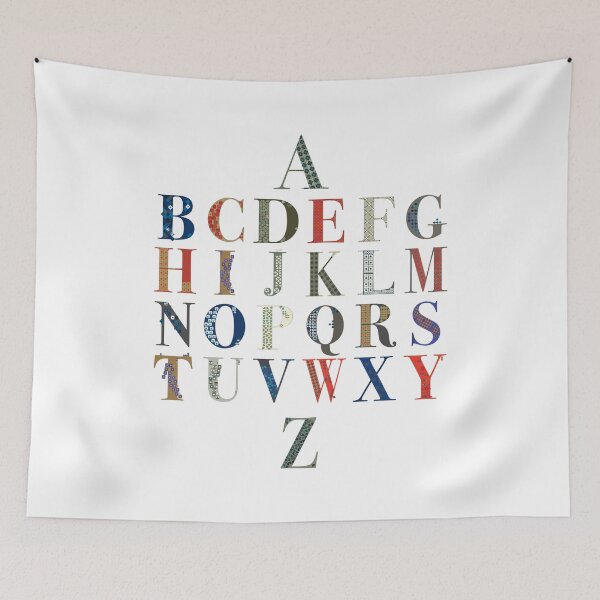 Item preview, Alphabet Inspired By Italian and French Vintage Textile Patterns designed and sold by NanisCorner.