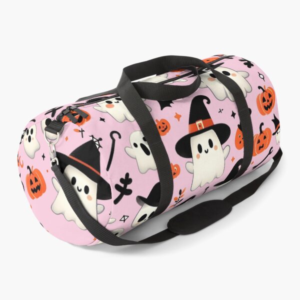Item preview, Cute Halloween ghost pattern featuring friendly ghosts wearing witch hats, pumpkins, and spooky Halloween elements designed and sold by HeeShirt.