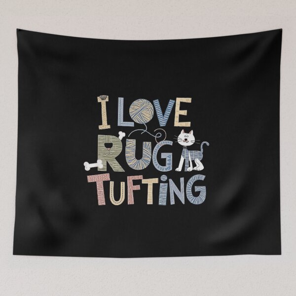 Item preview, I Love Rug Tufting – Cute Crafting Design with Cat designed and sold by love3617.