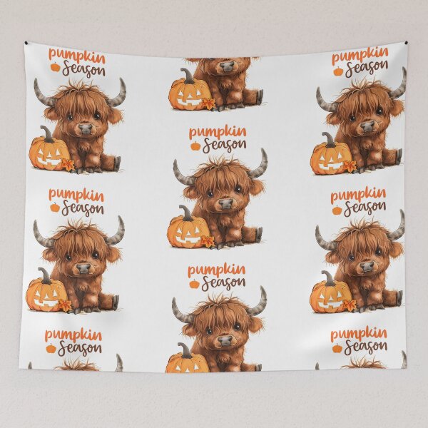 Item preview,  Pumpkin and cow, bull, little bull, halloween in the Country,  Halloween farm designed and sold by KolorellaS.