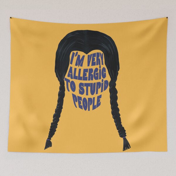 Item preview, I'm Very Allergic to Stupid People - Gothic Dark Humor Minimalist Art designed and sold by PricklyBearArt.