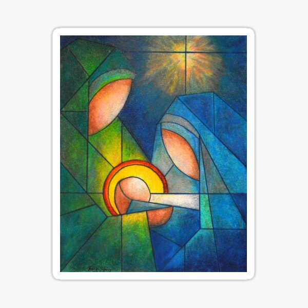 Item preview, Stained glass Nativity designed and sold by ecce-art.