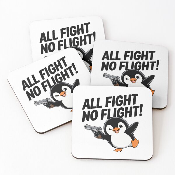 Item preview, All Fight No Flight! Cute Penguin Pun designed and sold by PMCreative.