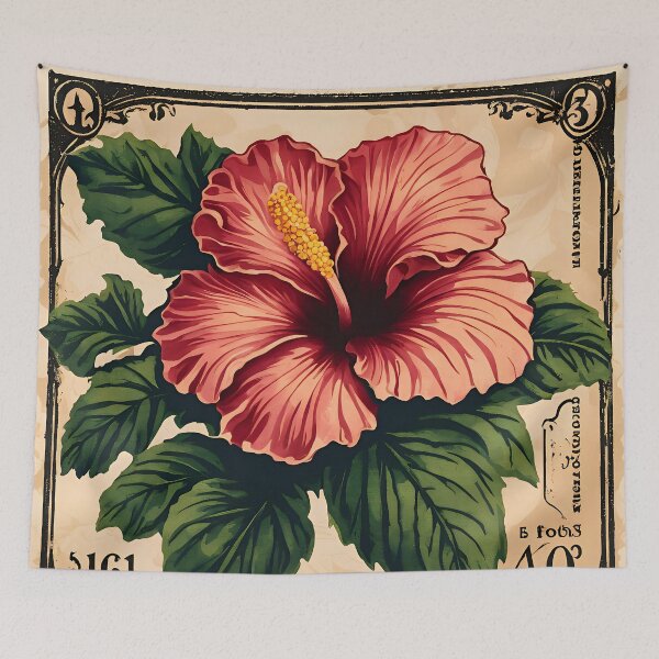 Item preview, Tropical Elegance: The Hibiscus Vintage Stamp designed and sold by Vintagestamps.