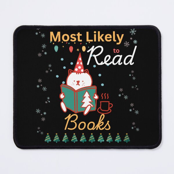 Item preview, Most Likely To Read Books - Funny Christmas Cat  designed and sold by Cat Stories.
