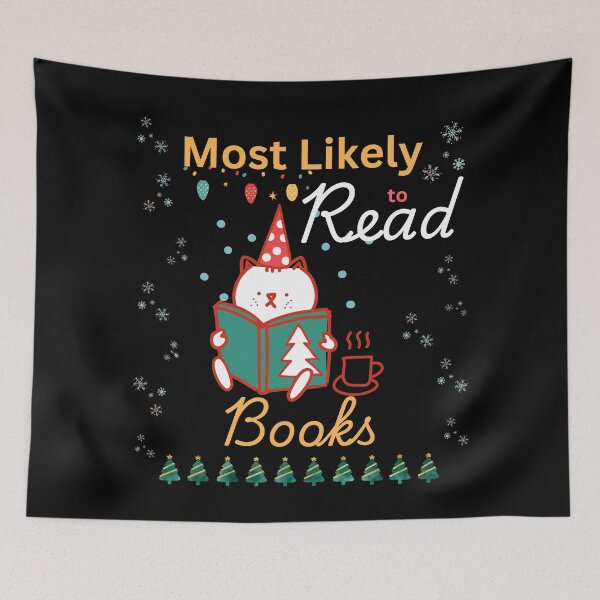 Item preview, Most Likely To Read Books - Funny Christmas Cat  designed and sold by Cat Stories.