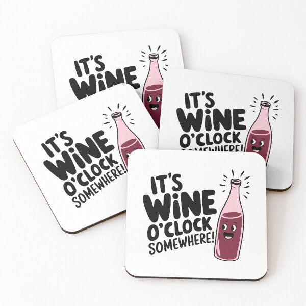 Item preview, It's Wine O'Clock Somewhere! Cute Mushroom Pun designed and sold by PMCreative.