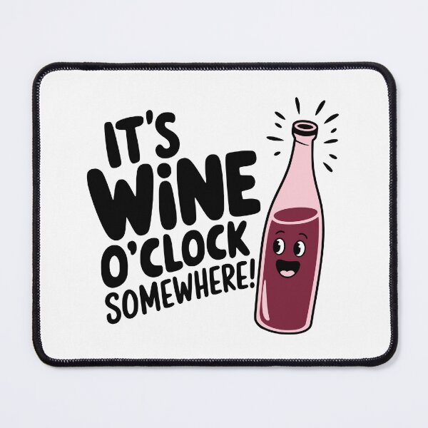 Item preview, It's Wine O'Clock Somewhere! Cute Mushroom Pun designed and sold by PMCreative.