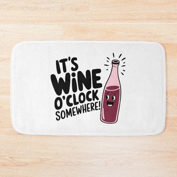 Item preview, It's Wine O'Clock Somewhere! Cute Mushroom Pun designed and sold by PMCreative.