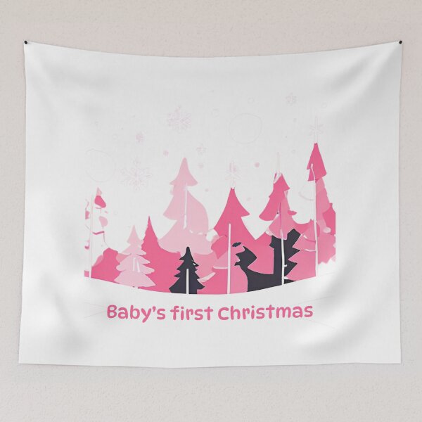 Item preview, Baby's First Christmas Cute Trees Pink Design designed and sold by James Gunn.