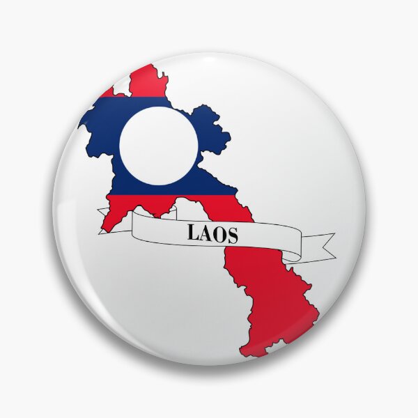 Item preview, Laos flag map designed and sold by visual adventures.