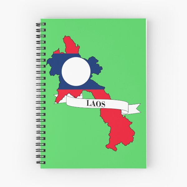 Item preview, Laos flag map designed and sold by visual adventures.