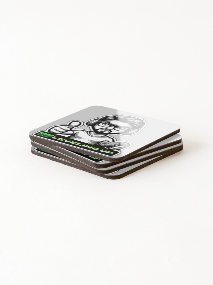 Thumbnail 4 of 5, Coasters (Set of 4), Level Up designed and sold by MixtaGraphics.