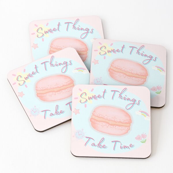 Item preview, Sweet Things Take Time - Cute Pastel Macaron Motivational Design designed and sold by manojoly.