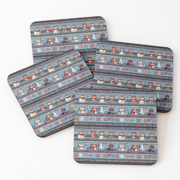 Item preview, Blue Christmas Knit Cat Pattern | Matching Family Winter Outfit designed and sold by PinkGoddessLove.