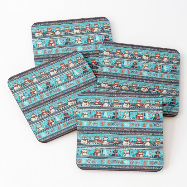 Item preview, Blue Christmas Knit Cat Pattern | Matching Family Winter Outfit designed and sold by PinkGoddessLove.