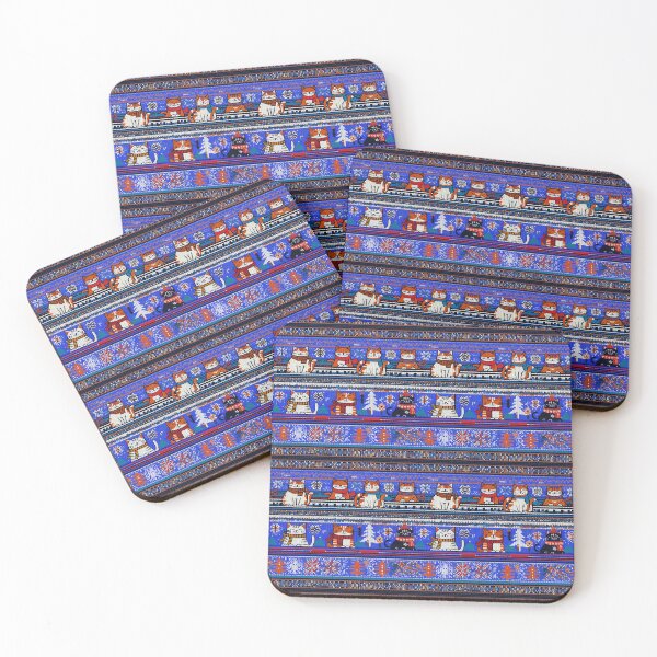 Item preview, Blue Christmas Knit Cat Pattern | Matching Family Winter Outfit designed and sold by PinkGoddessLove.