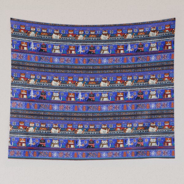 Item preview, Blue Christmas Knit Cat Pattern | Matching Family Winter Outfit designed and sold by PinkGoddessLove.