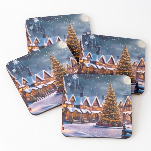 Item preview, Charming Christmas Village with a Beautiful Festive Tree designed and sold by T-shirtMill.