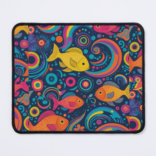 Item preview, Vibrant Psychedelic Pattern of Sea designed and sold by HUMORONCOTTON.