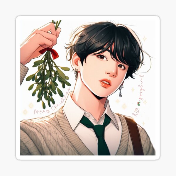Artikel-Vorschau von Von Jungkook inspiriertes Kunstwerk: Mistelzweig-Magie, designt und verkauft von SipandStan.