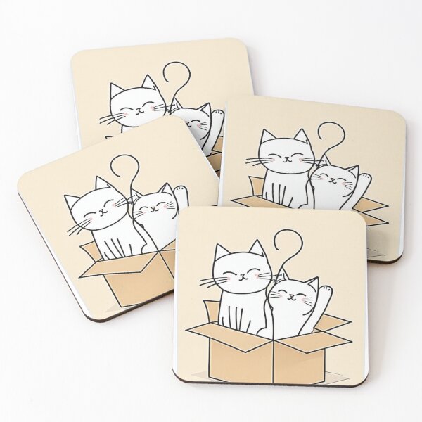 Aperçu de l'œuvre Des pattes et des ronronnements miaulants dans une boîte pour chat douillette créée et vendue par milgraphics.