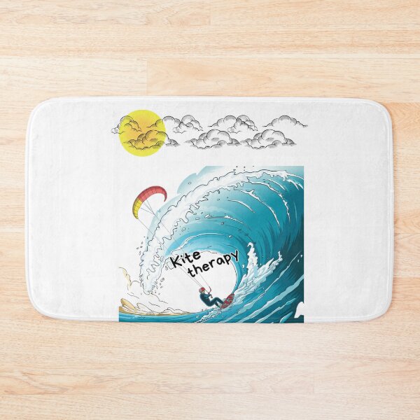 Item preview, Cartoon style kitesurfer doing a big jump. The best therapy. Kitesurf, Sub Surf. designed and sold by StyleFused.