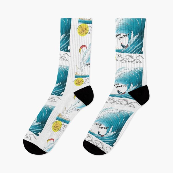Item preview, Cartoon style kitesurfer doing a big jump. The best therapy. Kitesurf, Sub Surf. designed and sold by StyleFused.