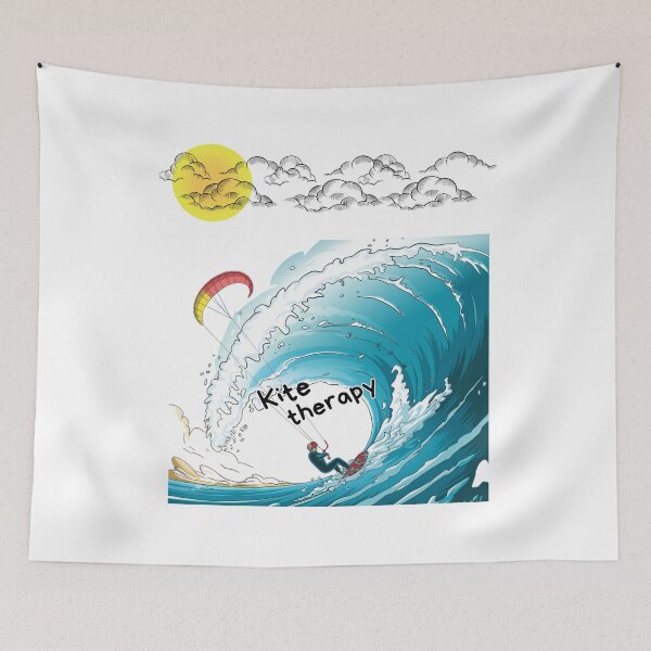 Item preview, Cartoon style kitesurfer doing a big jump. The best therapy. Kitesurf, Sub Surf. designed and sold by StyleFused.