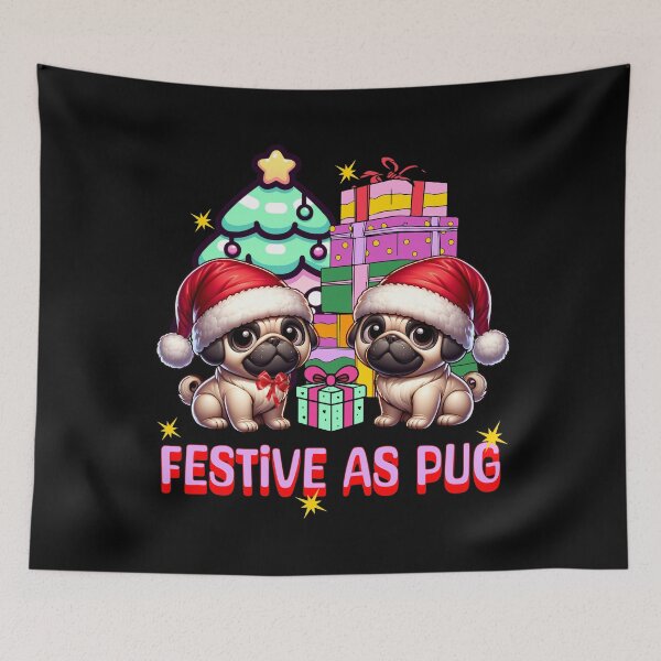 Item preview, Funny Christmas Festive as Pug Dog Pugmas Puppy designed and sold by PG Illustration.