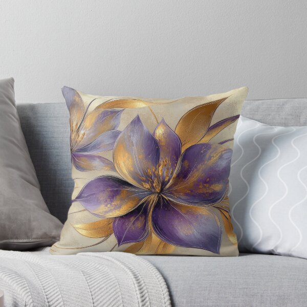 Item preview, Elegant purple and gold flowerspainting designed and sold by MargaretWiktor.