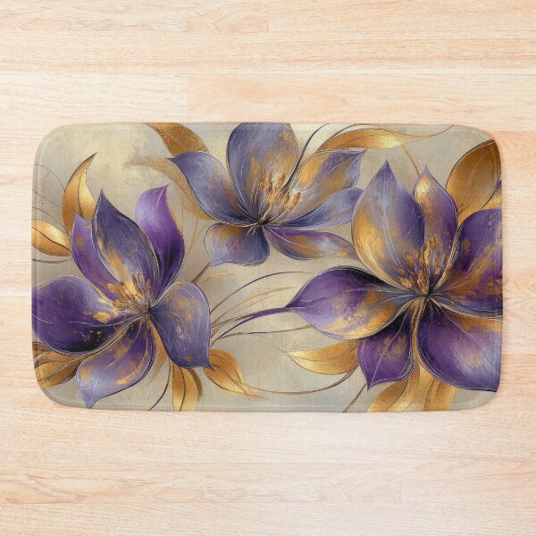 Item preview, Elegant purple and gold flowerspainting designed and sold by MargaretWiktor.