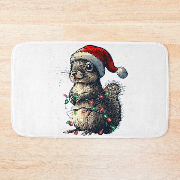 Item preview, Squirrel in Red Christmas Hat designed and sold by NicolasGlowArt.