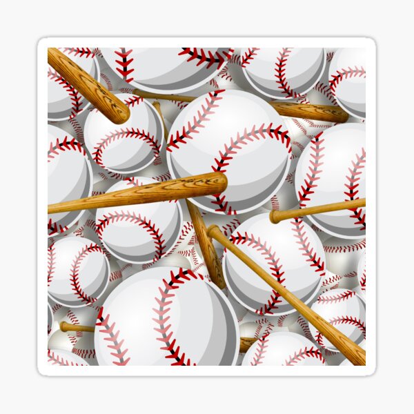 Vintage Baseball & Bats Pattern | Unique Sports-Inspired Art Sticker