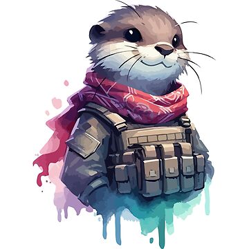 Vorschaubild zum Design Otter Soldat Aquarell Splash Art von TomFrontierArt