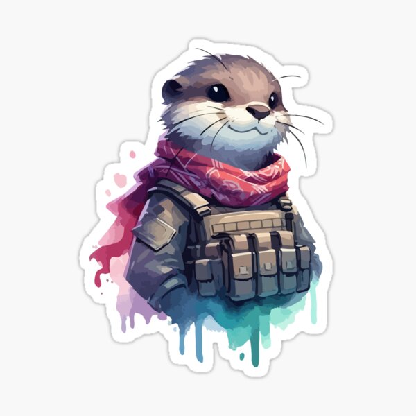 Artikel-Vorschau von Otter Soldat Aquarell Splash Art, designt und verkauft von TomFrontierArt.