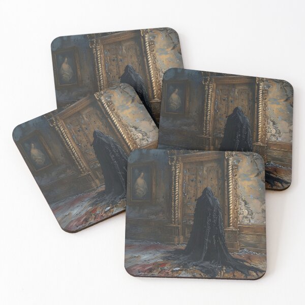 Item preview, Eerie Haunted House Art | Dark Cloaked Figure | 'Death Roams the Halls designed and sold by NiobesSkein.