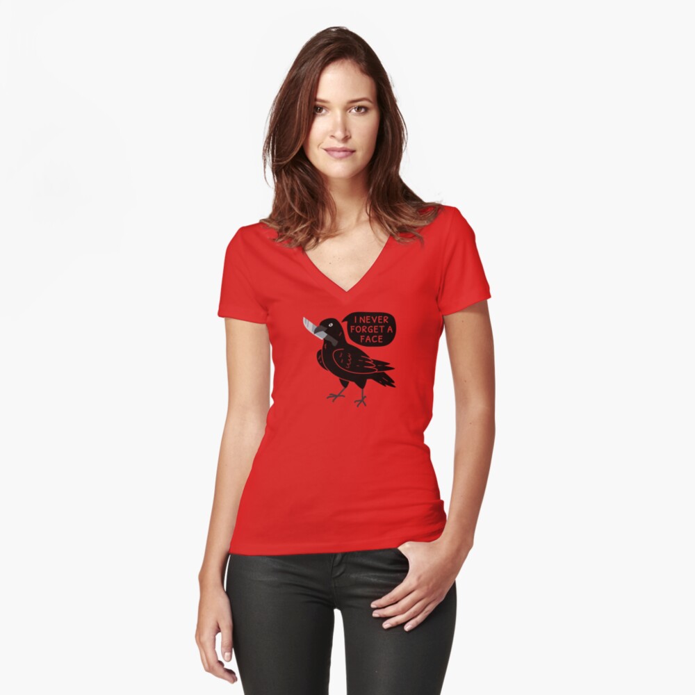 Item preview, Fitted V-Neck T-Shirt designed and sold by ElectricFangs.
