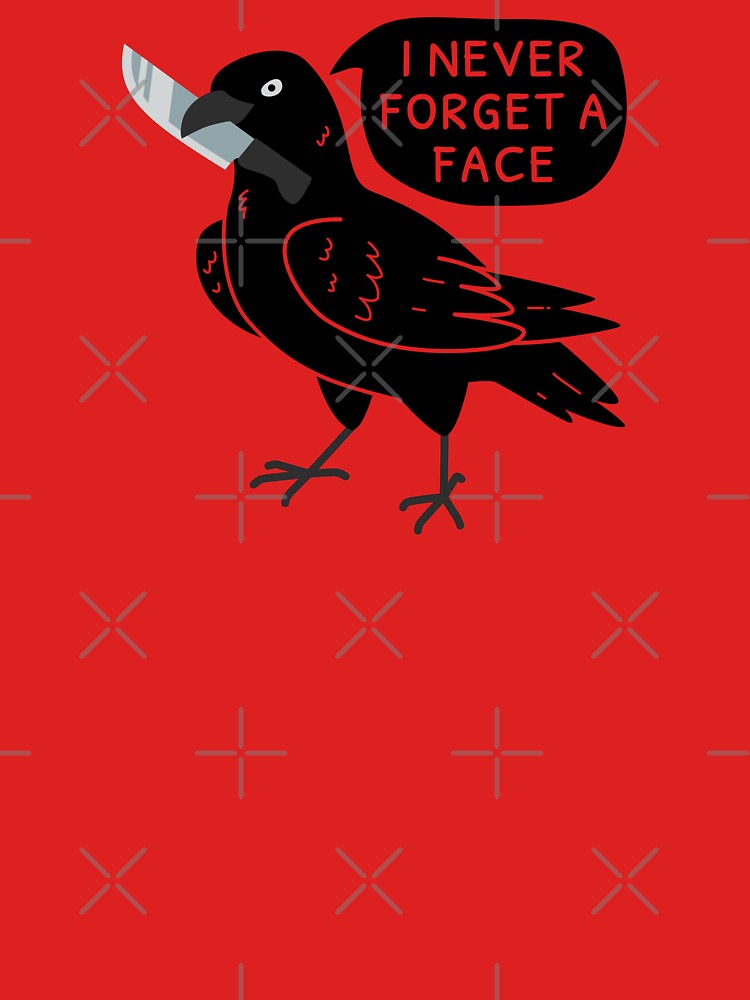 Thumbnail 7 of 7, Classic T-Shirt, Spooky crow with a knife designed and sold by ElectricFangs.