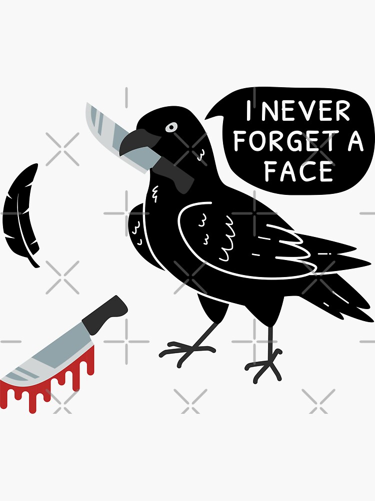 Thumbnail 3 of 3, Sticker, Spooky crow with a knife designed and sold by ElectricFangs.