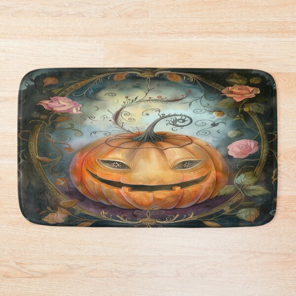 Item preview, Pumpkin Art with Floral Elements - Halloween Art designed and sold by Frame & Fold.