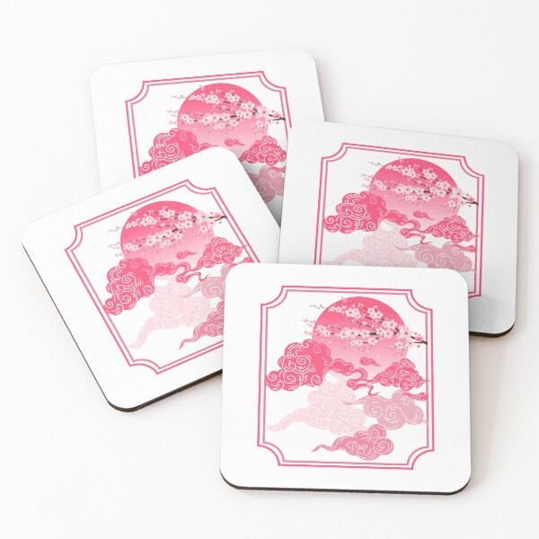 Item preview, Japanese Pink Clouds, Japan, Cranes Japanese Art, cherry blossom designed and sold by StilePazzia.