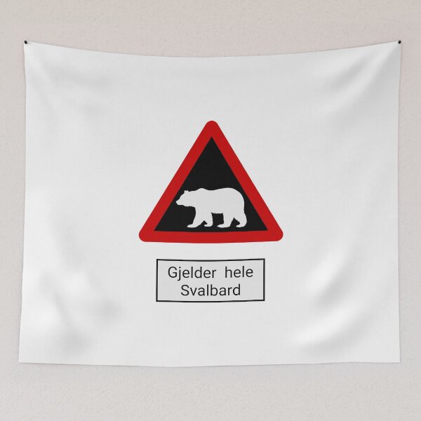 Item preview, Polar Bear Road Sign - Gjelder hele svalbard designed and sold by Sachithra Munasinghe.
