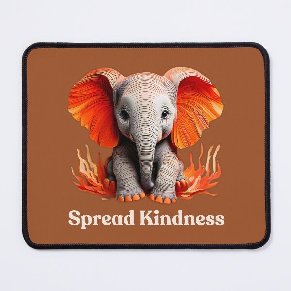 Item preview, Spread Kindness Cute Orange-Reddish Baby Elephant designed and sold by InspireNIgnite.