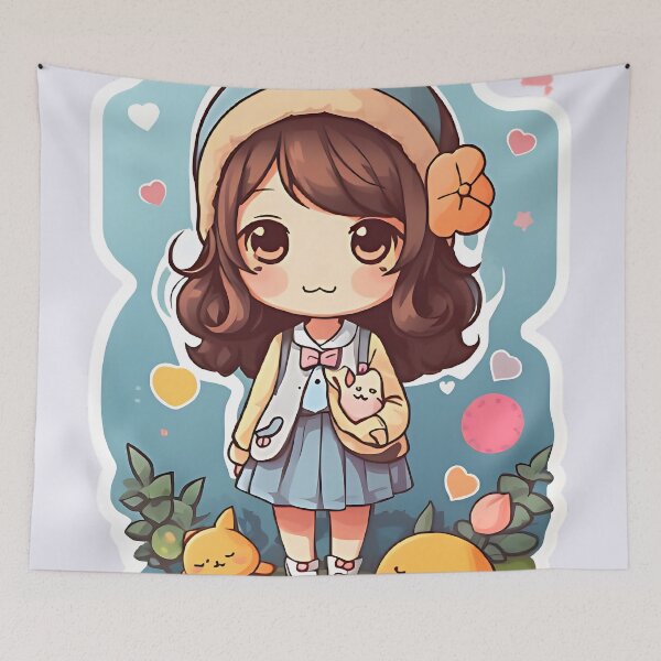 Item preview, A Cute Girl Vector Sticker designed and sold by FluffyPeels.