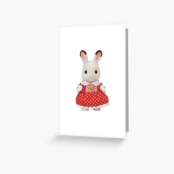Chocolate Rabbit Sylvanian Families Calico Critters Greeting Card