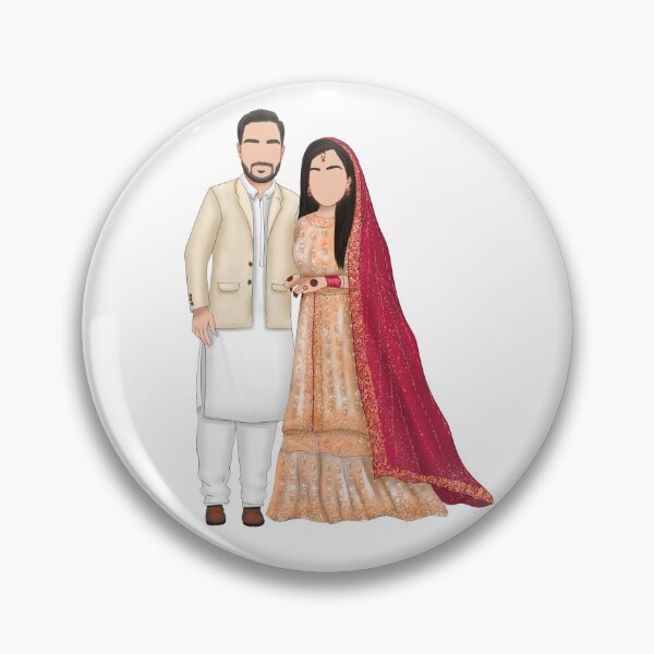 Item preview, Wedding Couple Baraat Bride Groom Shadi India Pakistan Muslim Asia  designed and sold by Sketchbook Studio by Aqsaa.